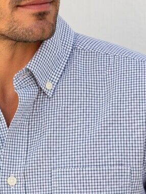 GAP Men's Bottom Down Shirt 100 % Cotton Savtle Check Pattern-Pictures With Info
